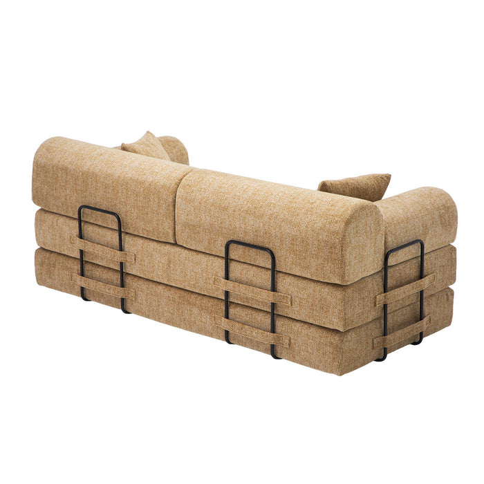Modern 2 Tone Fabric Convertible Sleeper Sofa Bed