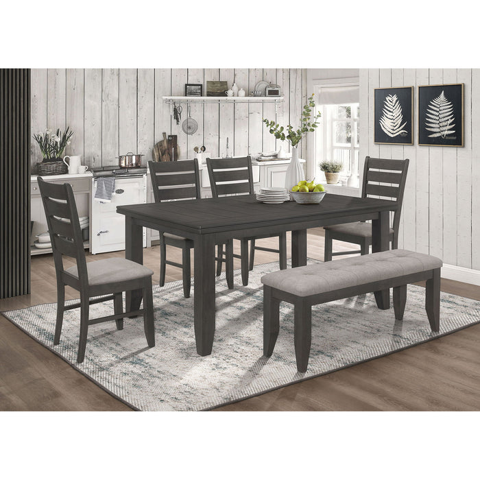 Dexter - Rectangular Plank Top Dining Table - Dark Gray