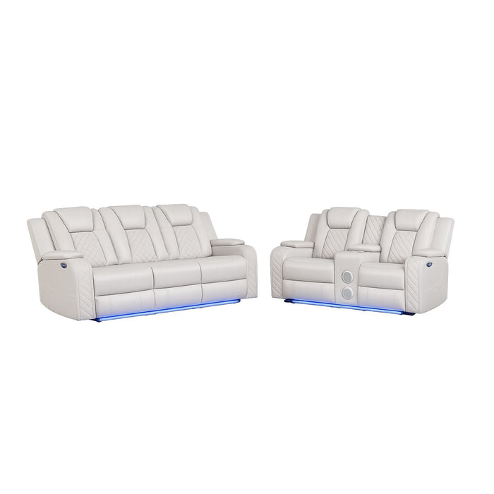 Benz - Power Recliner Set With LED Lighting And USB Charging