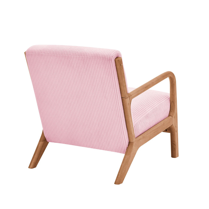 Upholstered Armchair With Back Support Pillow