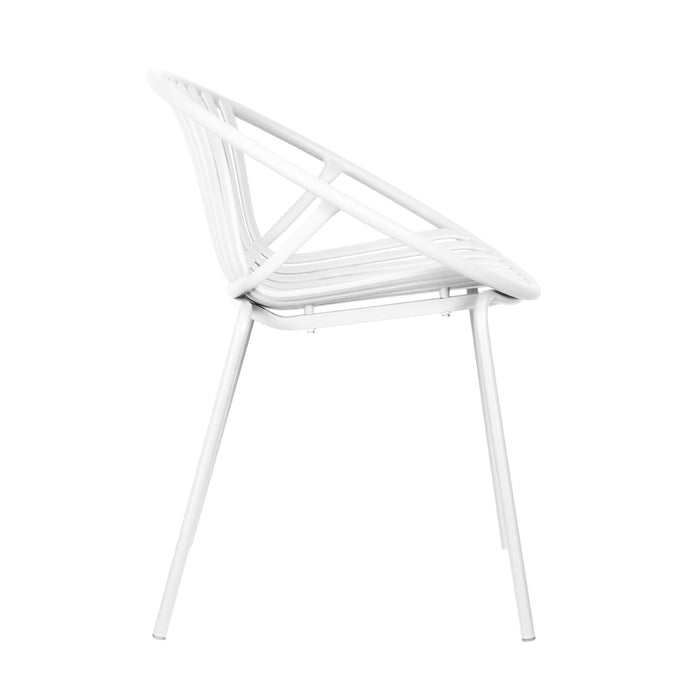 Stackable Outdoor Chairs With Breathable Plastic Backrest (Set of 2)