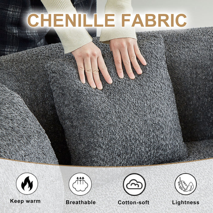 Curved Sectional Sofa With 6 Pillows