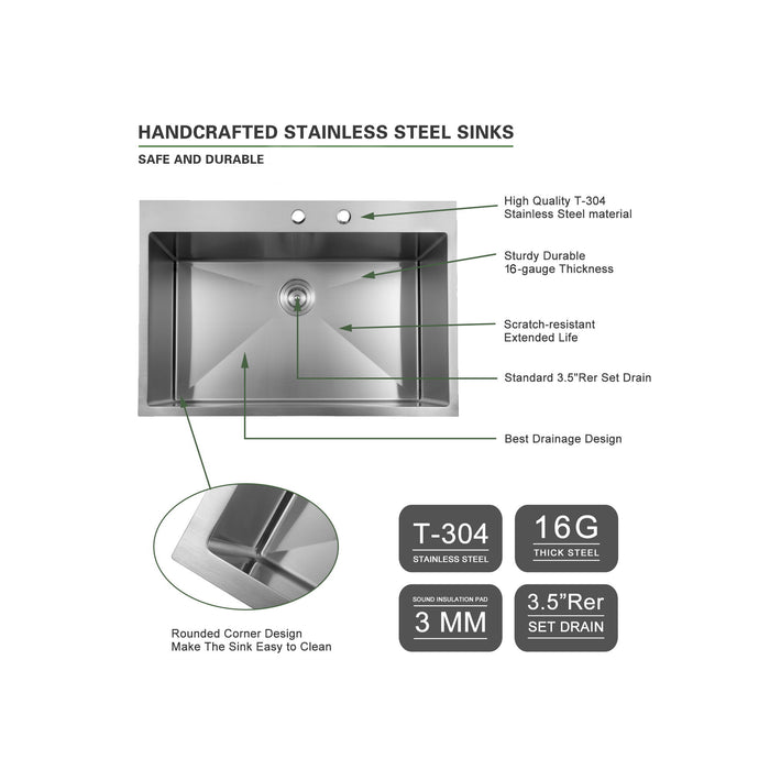 Topmount Stainless Steel Kitchen Sink