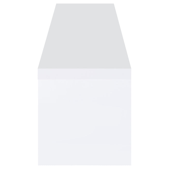 Garner - 2 Door Stand With Drawers Media Console - Gloss White