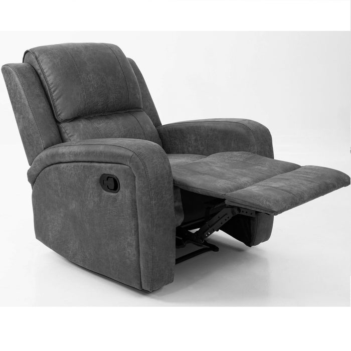 Modern Style Manual Recliner With Square Arms And Tufted Design
