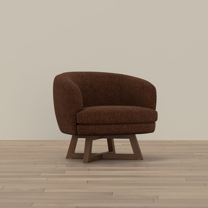 Swivel Accent Chair With Sculptural Base