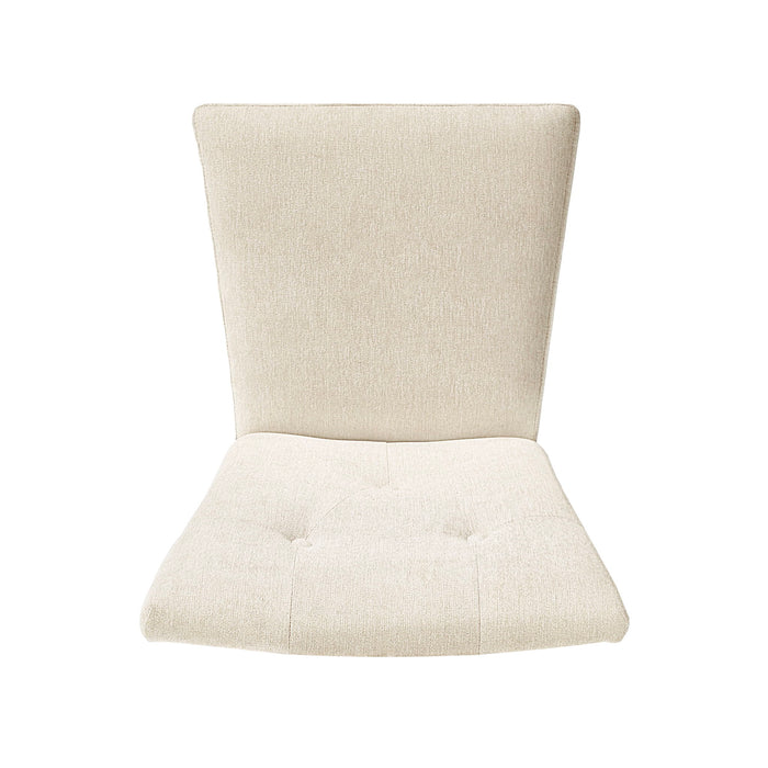 Modern Indoor Wood Dining Set With Chairs And Table, Rubber Wood, 6 Piece - Cream / Walnut