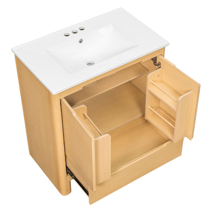 Softened Modern Bathroom Vanity With Sink