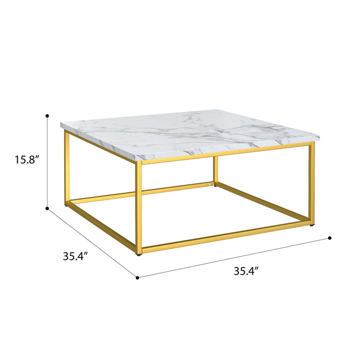 Driscoll - Coffee Table - White / Gold