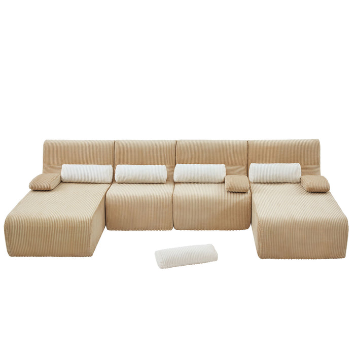 Oversized Sectional Sofa, Living Room Seating With Modular Design