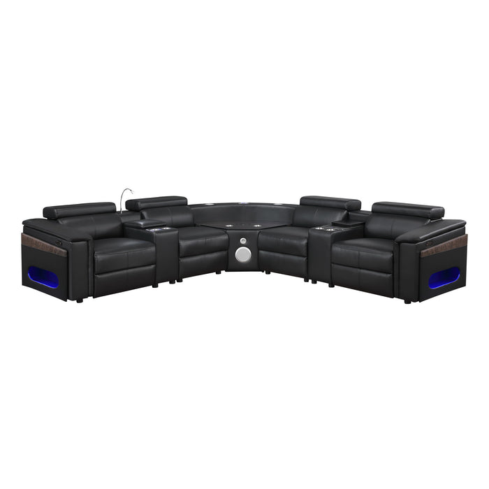 Nova - Sectional With Bluetooth Speaker, LED And Lifting Wine Cabinet