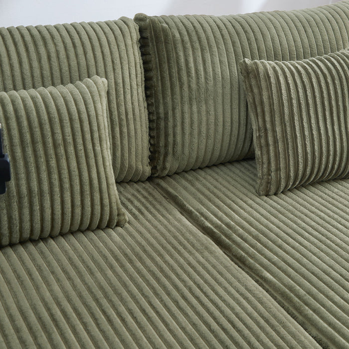 Modern Chaise Sofa With Adjustable Backrest, Cup Holders, Phone Holder & Storage Compartments For Living Room