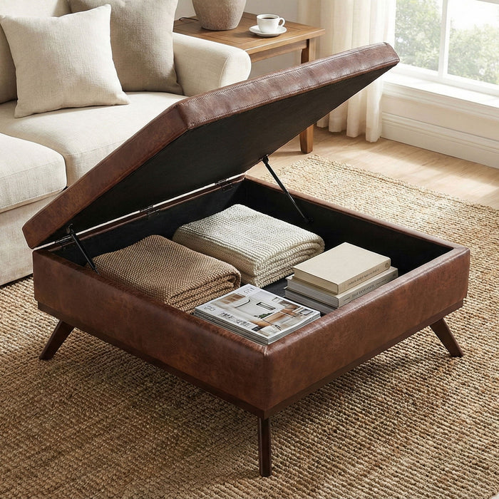 Owen - Multifunctional Square Coffee Table Storage Ottoman