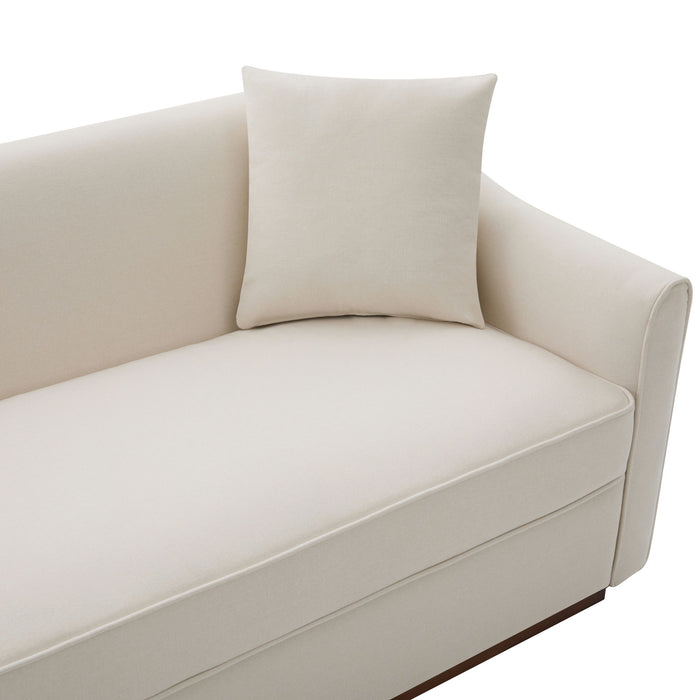 3 Seater Sofa With Wrap Around Armrests And Throw Pillows