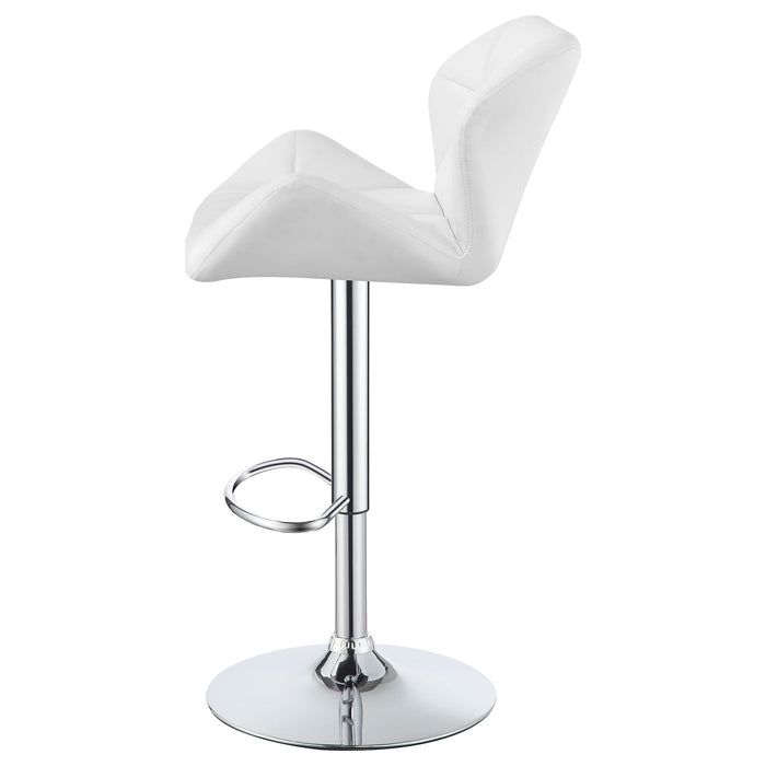 Kerwin - Upholstered Adjustable Bar Stool (Set of 2) - White