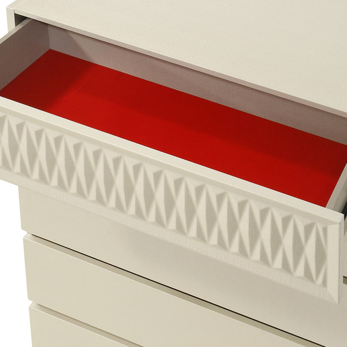 Stanley - 5 Drawer Chest With Crocodile Texture - Gray