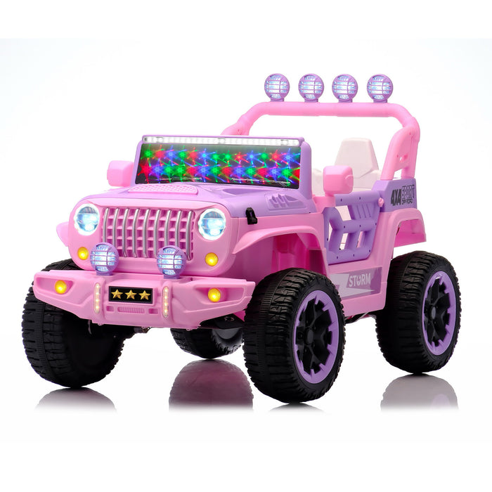 Electric Car With Remote Control, Colorful LED Lights, USB & MP3