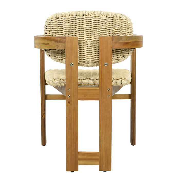 Outdoor Accent Armchairs For Patio (Set of 2) - Natural / Teak