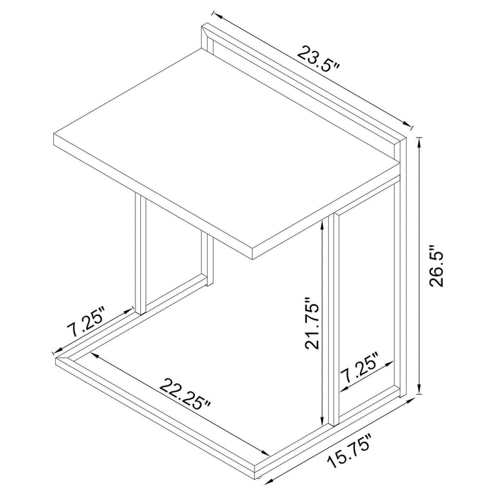 Rectangular Top Snack Table - White