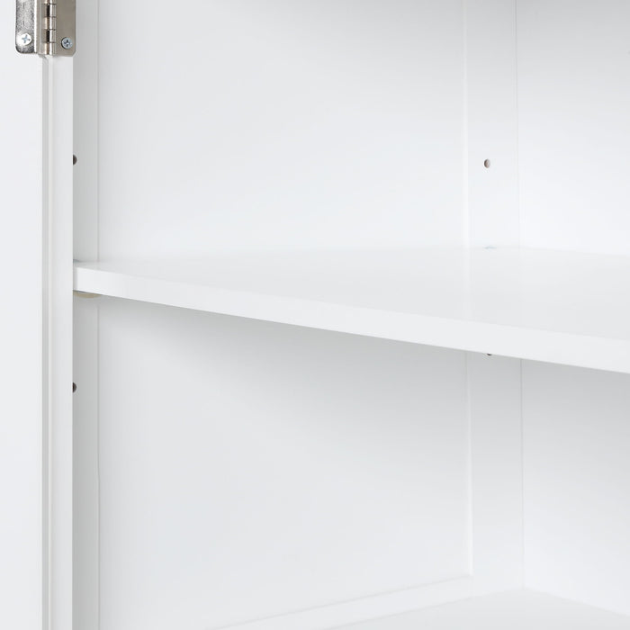 Tall Freestanding Bathroom Storage Cabinet With Adjustable Shelf And 2 Drawers