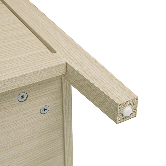 Hollowed Out Cabinet With 2 Door 3 Drawers, American Furniture, Suitable For Bedroom, Living Room, Study - Natural