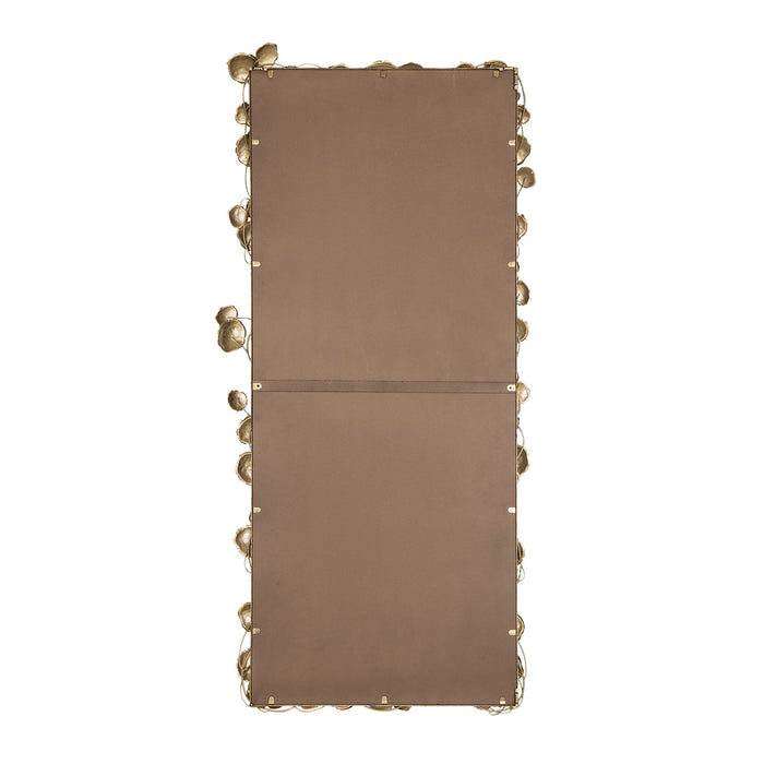 Full Length Mirror With en Leaf Accents, Floor Miiror For Living Room Bedroom - Gold