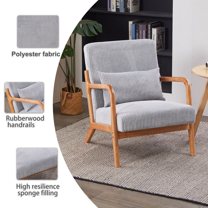 Accent Arm Chair With Pillow Upholstered