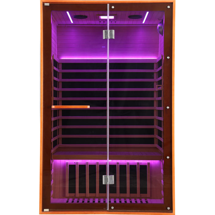 Double Sauna Room With Carbon Heating Plates - American White Oak