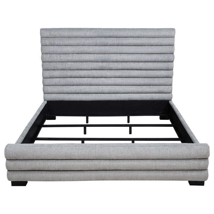 Fandango - Eastern Bed With Rolled Tufting - Gray