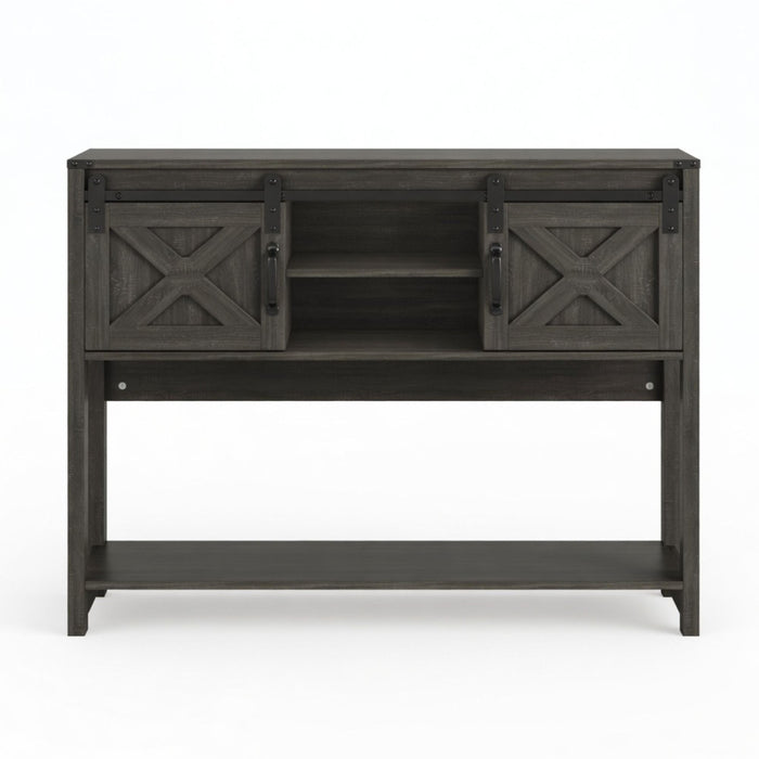 Farmhouse Entryway Table With Sliding Barn Door