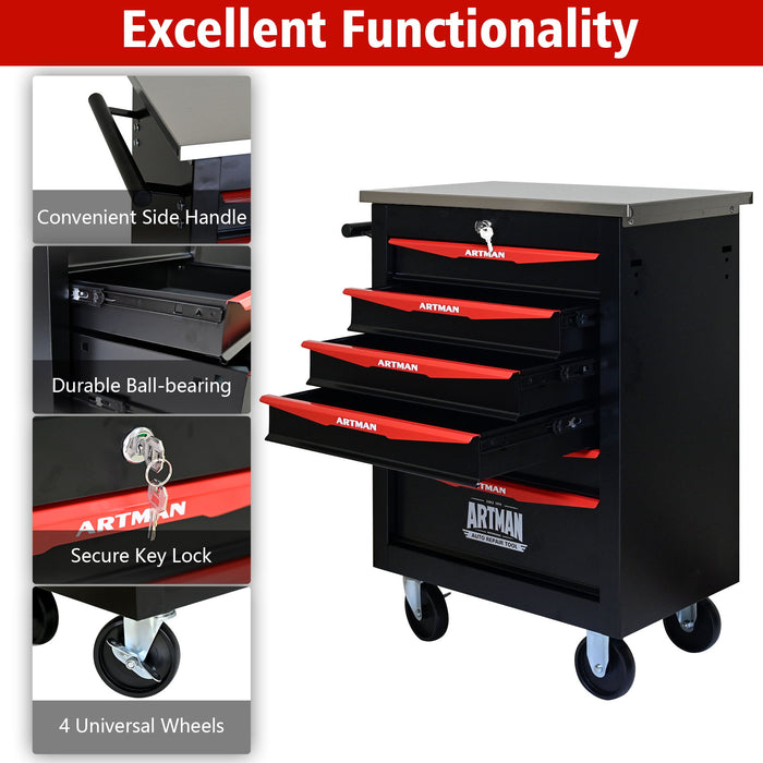 Drawer Multifunctional Tool Cart With Wheels For Garage