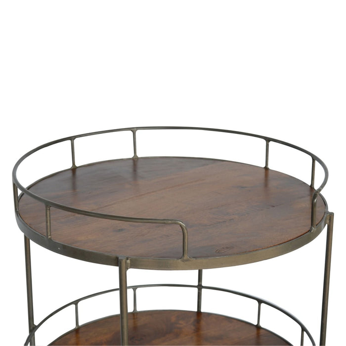 Round Butler Tray Table - Chestnut