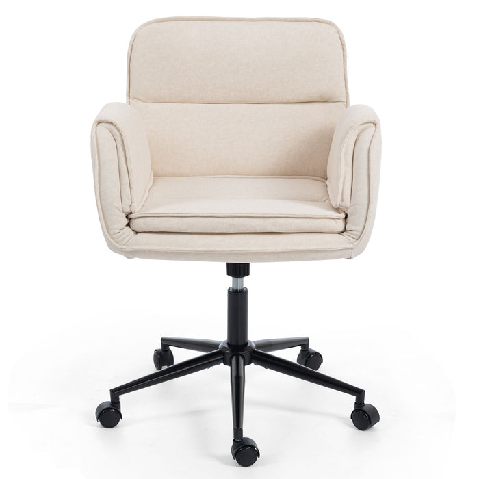 Criss Cross Swivel Desk Chair With Adjustable Armrests & Wheels For Home Office