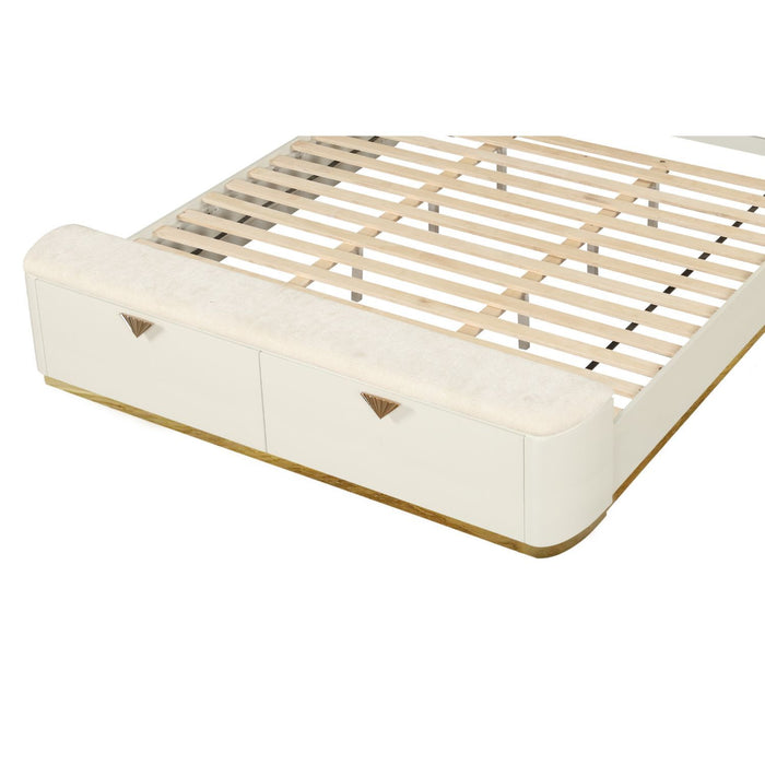 La Pierre - Bed With Storage Drawers And LED Headboard