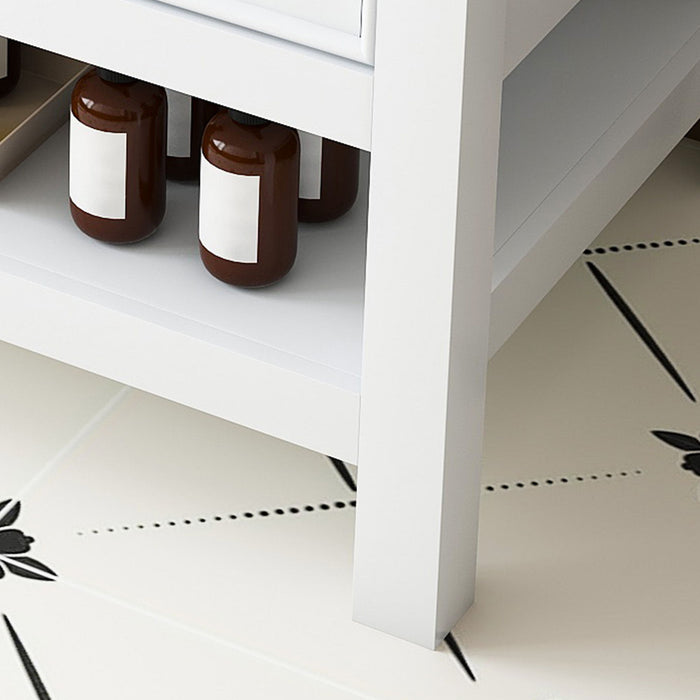 Bathroom Vanity Set With 3 Drawers And Storage Cabinet - White