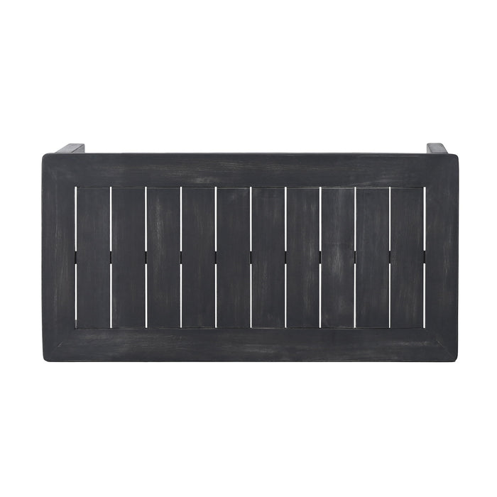 Acacia Wood Loveseat And Coffee Table Set With Cushions