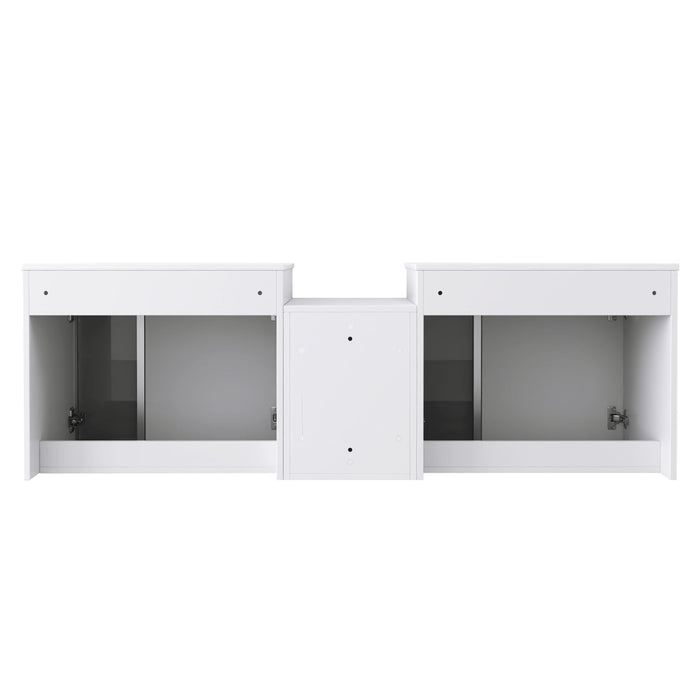 Wall Mounted Bathroom Vanity With Sink, Soft Close Doors, Cabinet & Half Door