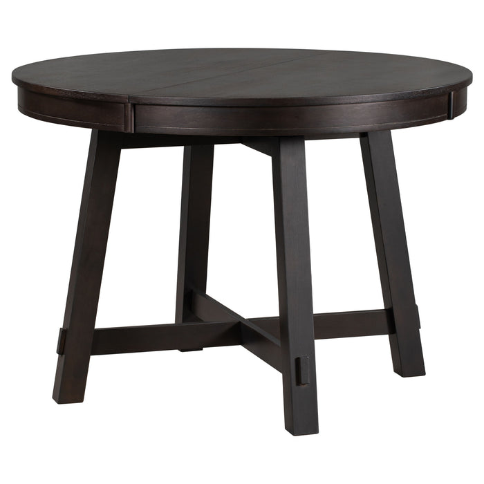 Gia - Round Extendable Dining Table With 16" Leaf Wood