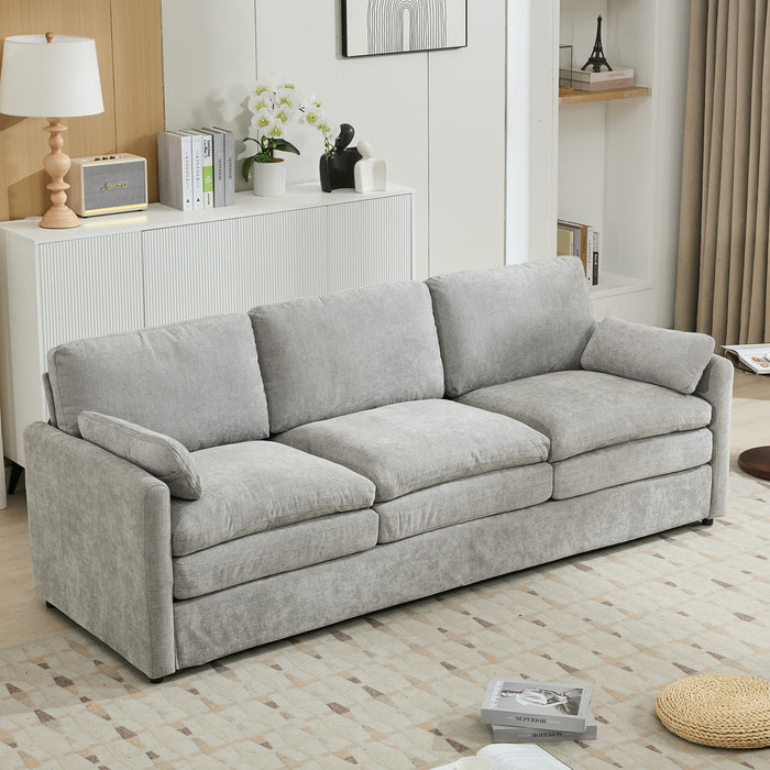 Cozy Upholstered 3 Seater Sofa Plush Cushion For Living Room