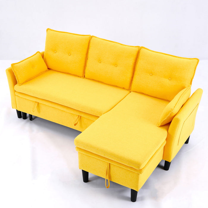 L-Shaped Reversible Chaise Sectional Sofa With Storage