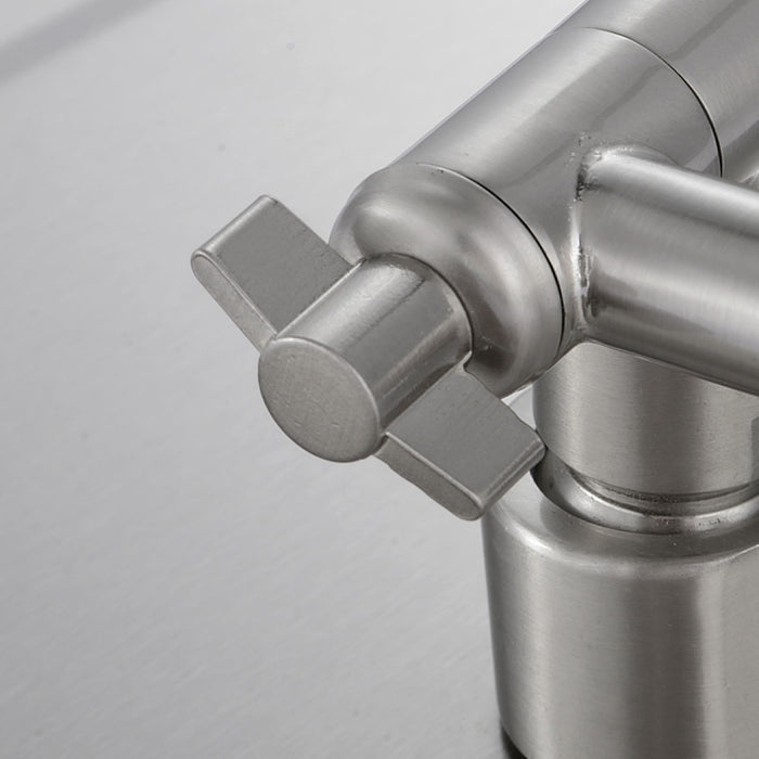 Luxury Rain Shower Head With Adjustable Arm, 10" Square, Stainless Steel - Brushed Nickel