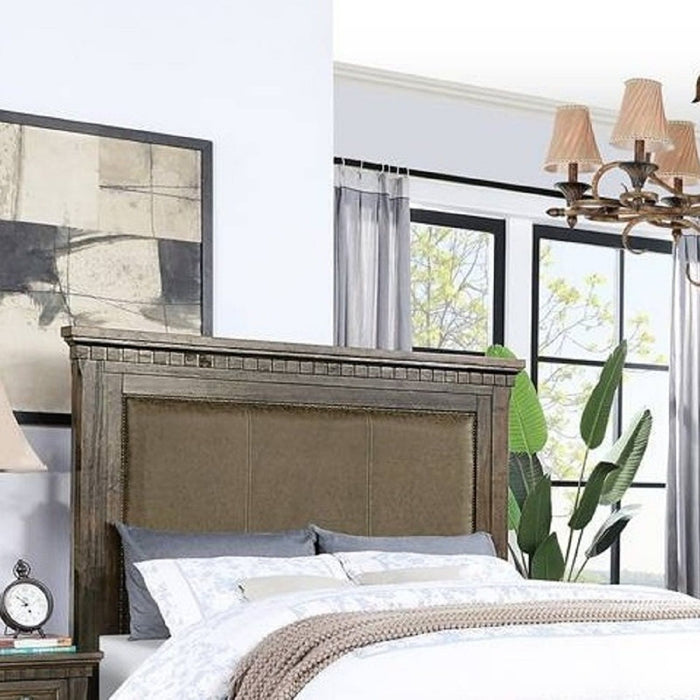 Queen Size Bed With Upholstered Headboard And Footboard Drawers - Brown