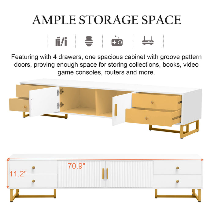 TV Stand With Storage For Living Room
