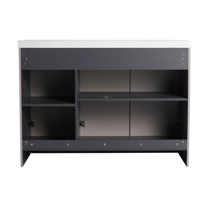 Contemporary Freestanding Bathroom Vanity With Resin Sink & Soft-Close Cabinet Doors