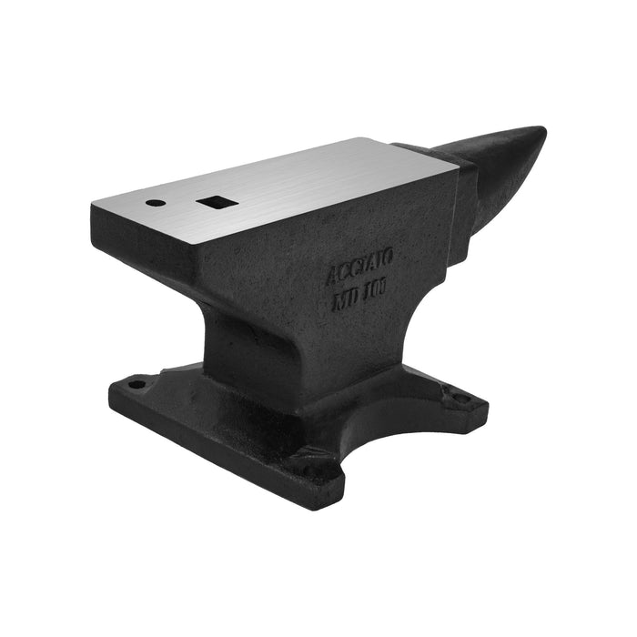 100 Lbs Single Horn Anvil, 4 Holes - Black