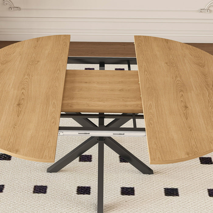 Modern Extendable Round Dining Table Set, Table With Chairs