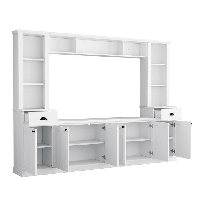 Minimalist Entertainment Wall Unit Set With Bridge For TVs Up To 75"