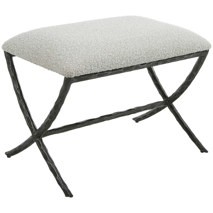 Brisby - Gray Fabric Small Bench
