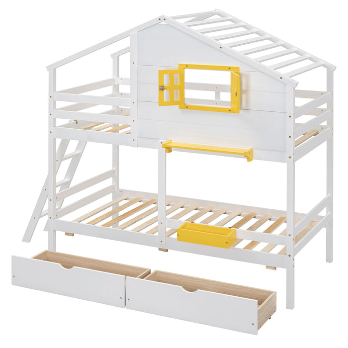 Bunk Bed With Playhouse Roof And Window
