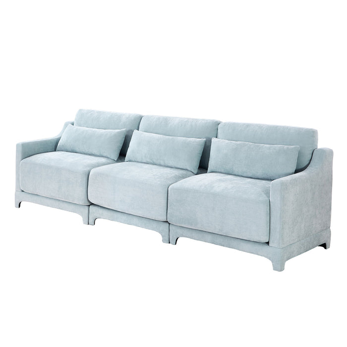 Elegant Sofa With Ergonomic Design And Lumbar Pillows
